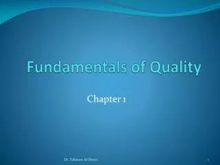 Fundamentals of Quality