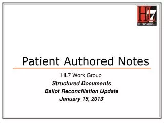 Patient Authored Notes