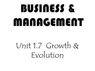 BUSINESS &amp; MANAGEMENT