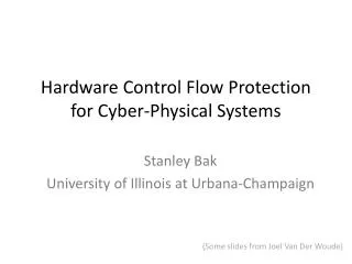 Hardware Control Flow Protection for Cyber-Physical Systems
