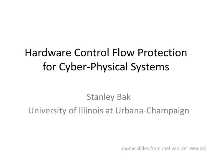 hardware control flow protection for cyber physical systems