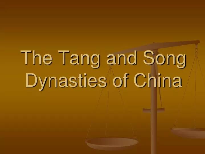 the tang and song dynasties of china