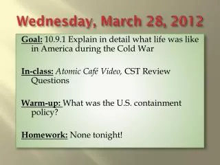 Wednesday, March 28, 2012