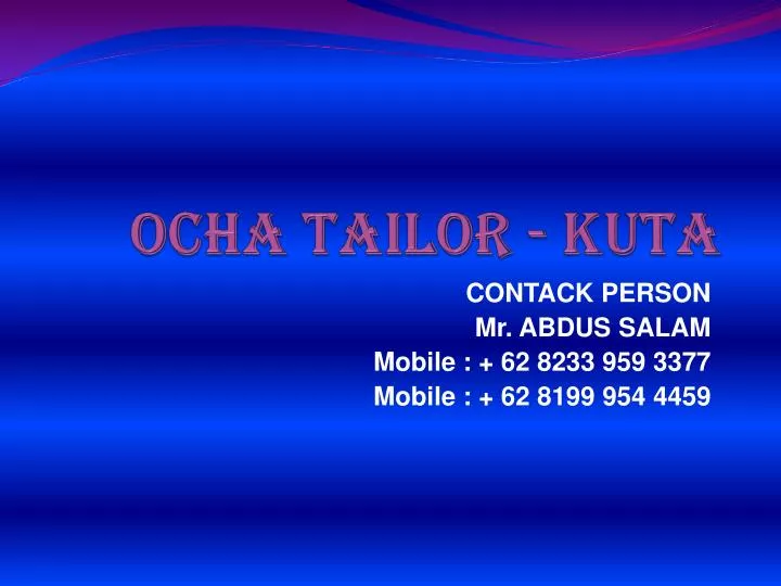 ocha tailor kuta