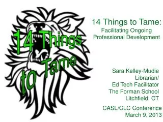14 Things to Tame: Facilitating Ongoing Professional Development