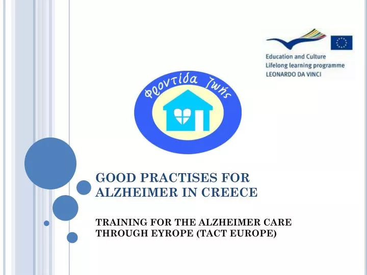 good practises for alzheimer in creece