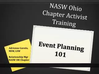 NASW Ohio Chapter Activist Training Event Planning 101 5