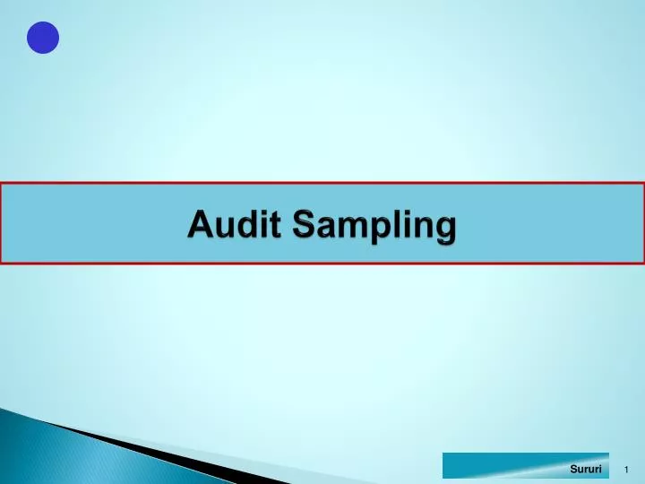 audit sampling