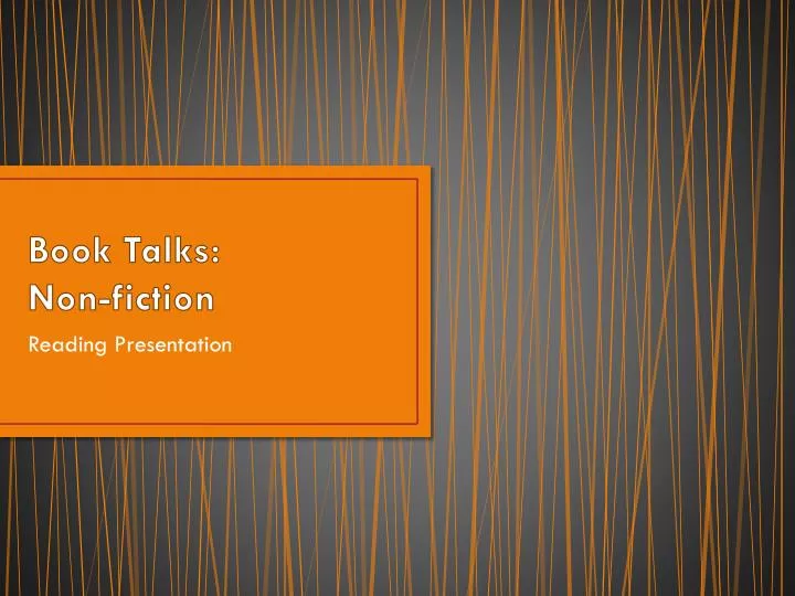 book talks non fiction