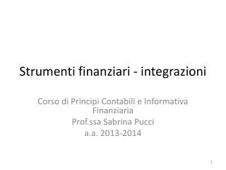 strumenti finanziari integrazioni
