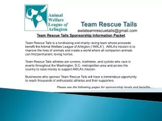 Team Rescue Tails awlateamrescuetails@gmail