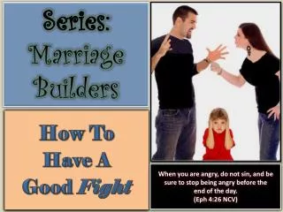 Series: Marriage Builders