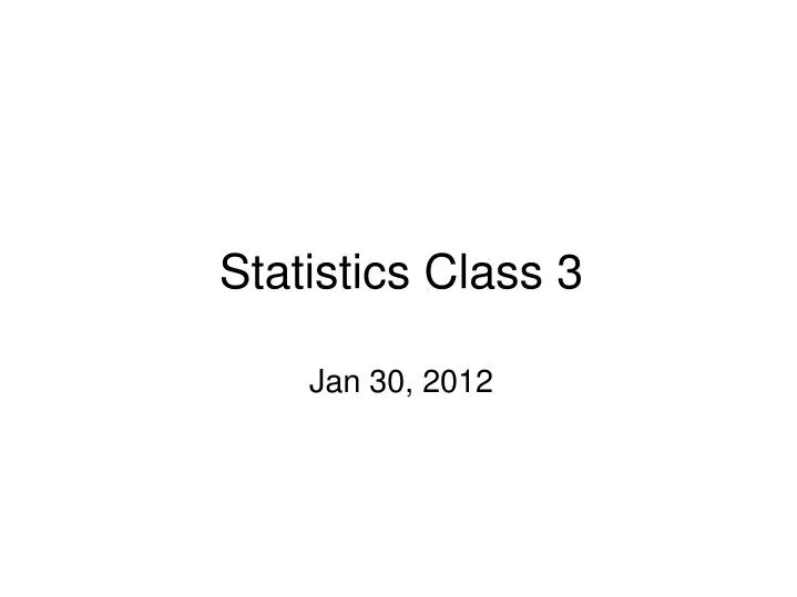 statistics class 3