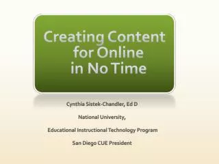 Creating Content for Online in No Time