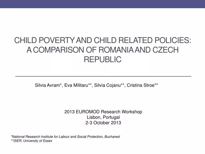 child poverty and child related policies a comparison of romania and czech republic