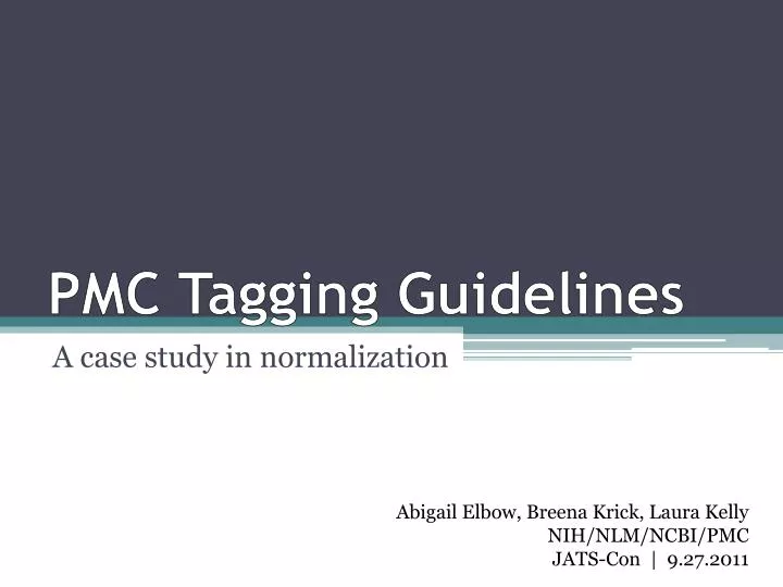 pmc tagging guidelines