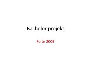 bachelor projekt