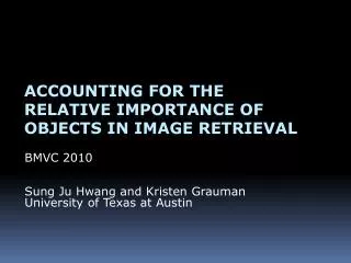 Accounting for the relative importance of objects in image retrieval