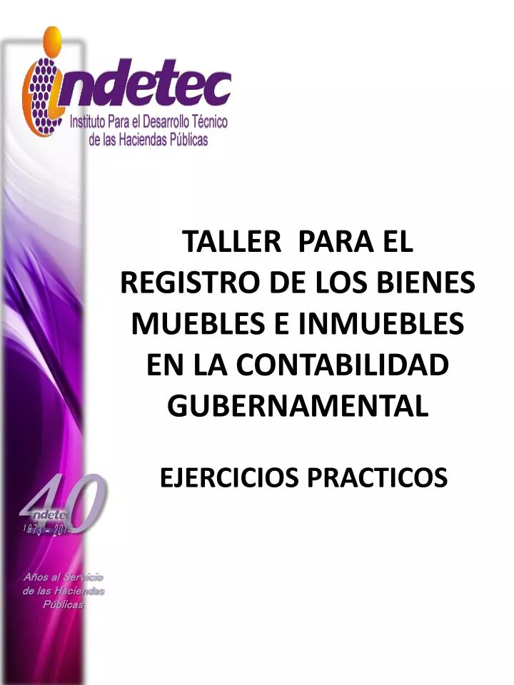 taller para el registro de los bienes muebles e inmuebles en la contabilidad gubernamental