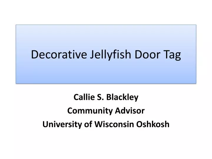 decorative jellyfish door tag