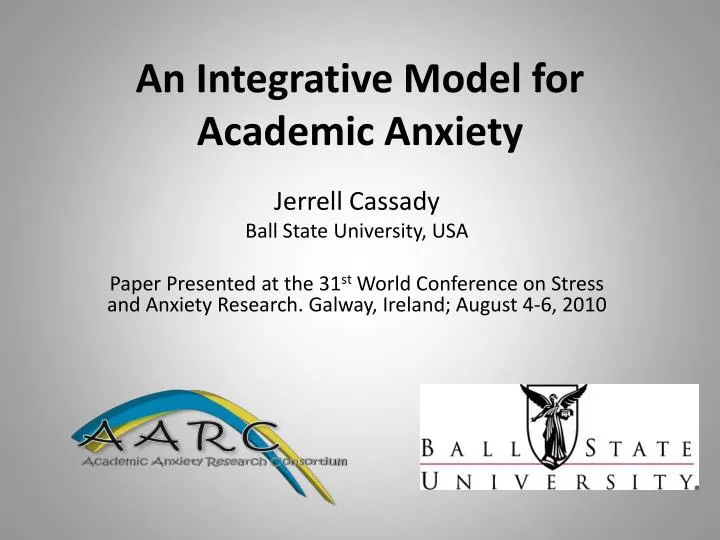 an integrative model for academic anxiety
