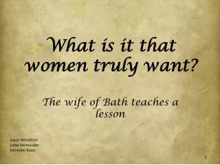 What is it that women truly want?