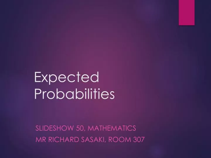 expected probabilities