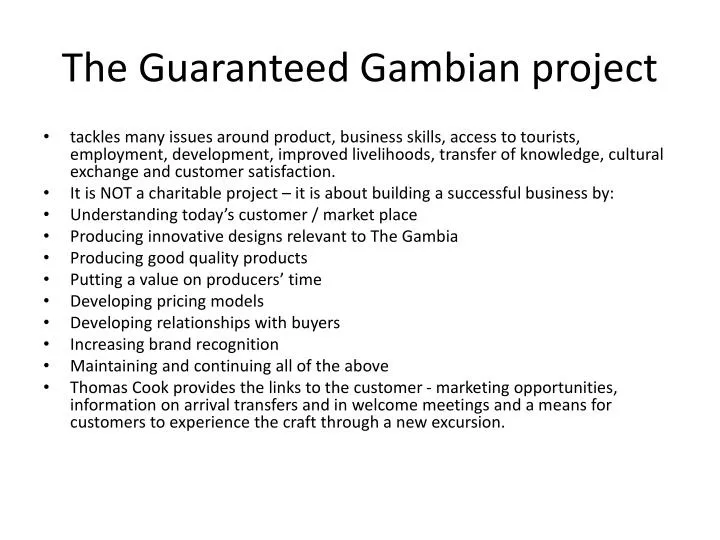 the guaranteed gambian project