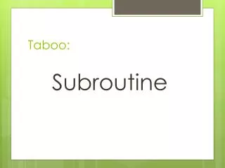 taboo