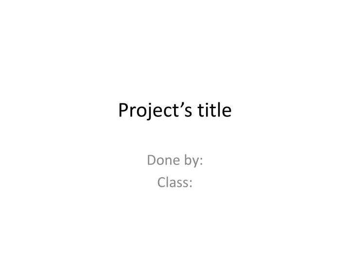 project s title