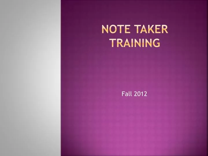 note taker training