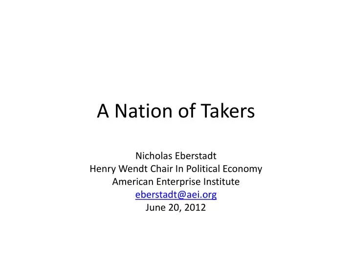 a nation of takers