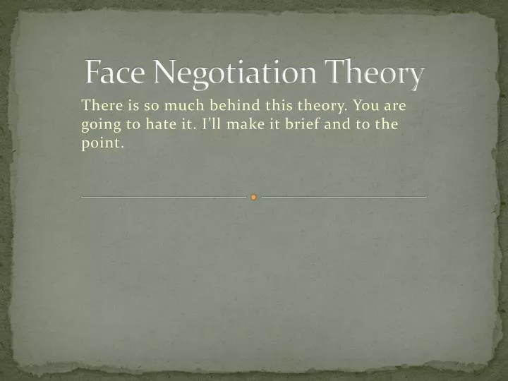 face negotiation theory