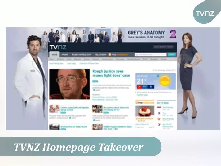 tvnz homepage takeover