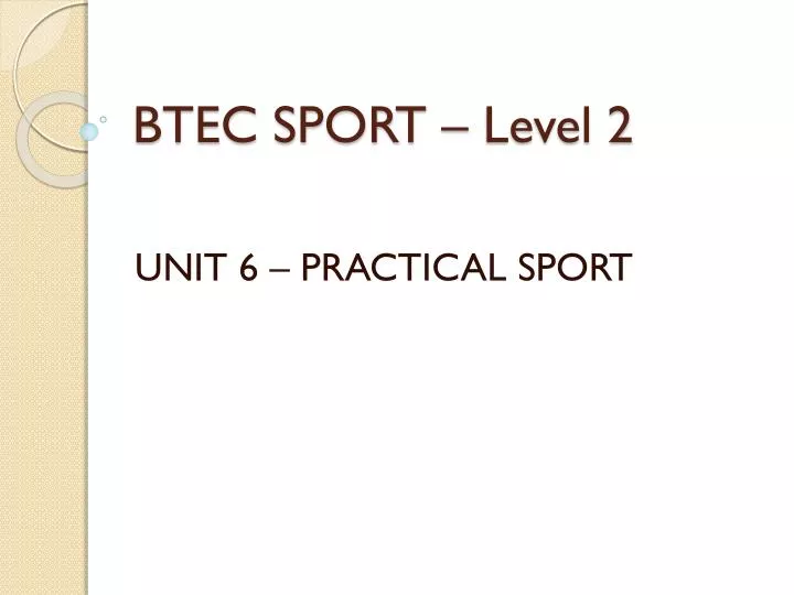 btec sport level 2