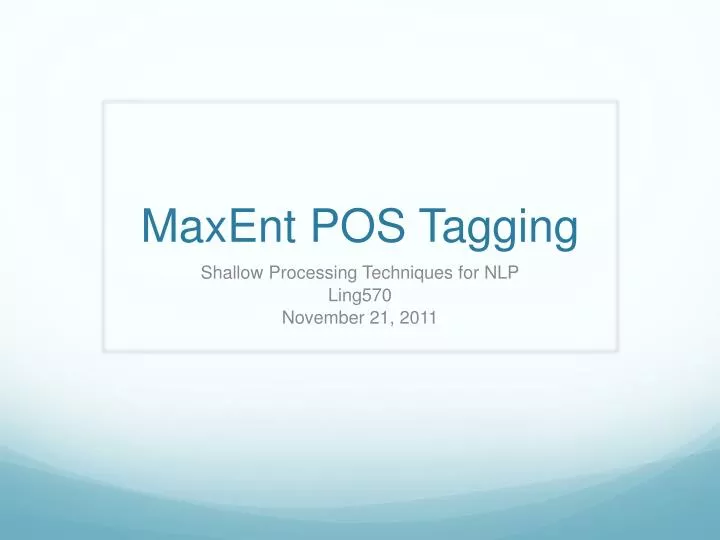 maxent pos tagging