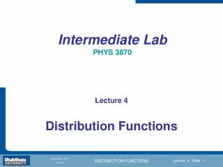 Intermediate Lab PHYS 3870