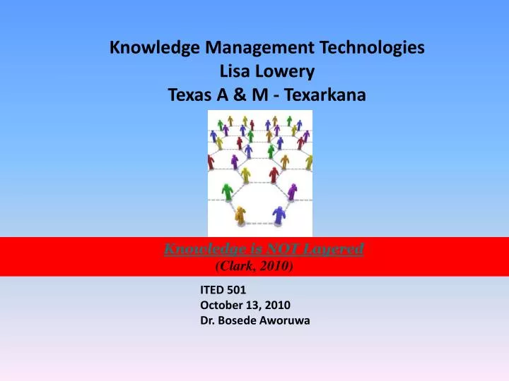 knowledge management technologies lisa lowery texas a m texarkana