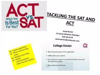 TACKLING THE SAT AND ACT