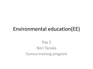 Environmental education(EE)