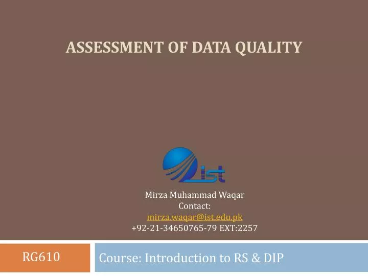 assessment of data quality