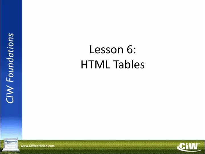 lesson 6 html tables