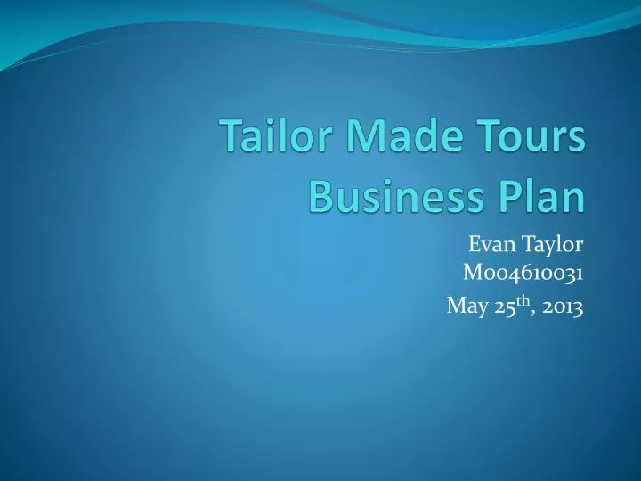 tailor made tours business plan
