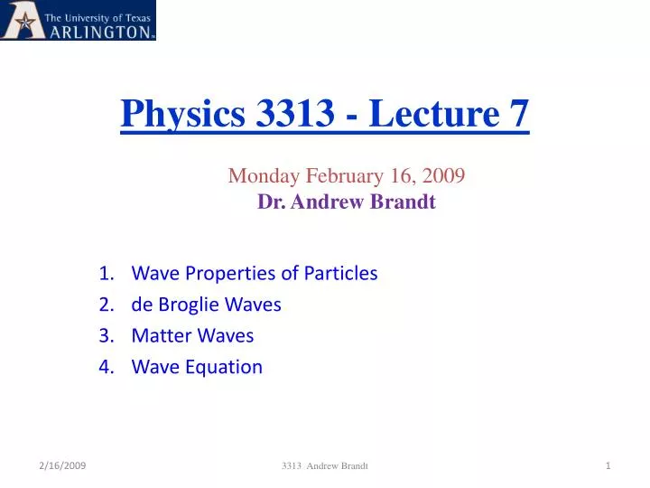 physics 3313 lecture 7