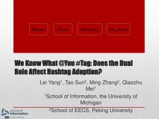 We Know What @You #Tag: Does the Dual Role Affect Hashtag Adoption?