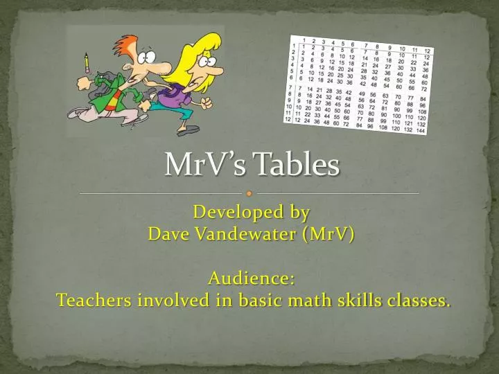 mrv s tables