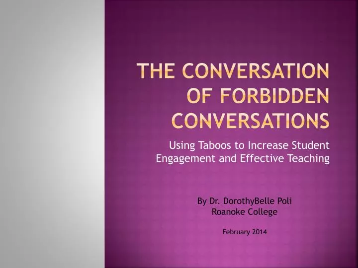 the conversation of forbidden conversations