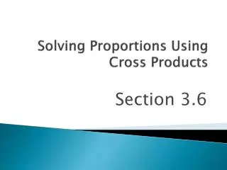 solving proportions using cross products
