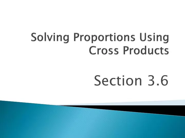 solving proportions using cross products