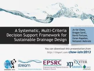 A Systematic, Multi-Criteria Decision Support Framework for Sustainable Drainage Design
